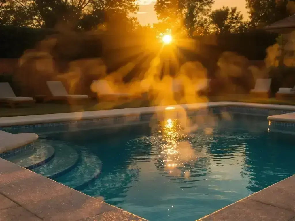 in-ground pool installation at a modern Auburn Bay backyard near Auburn Bay Lake